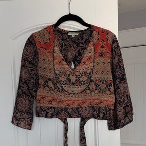 Earthbound Black and Red Bohemian Blouse